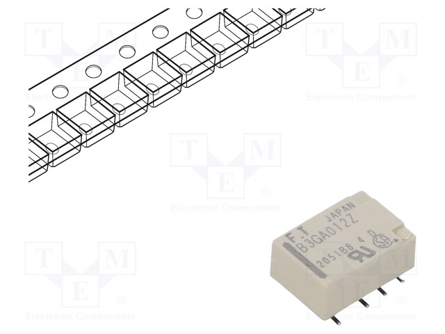 Relay: electromagnetic; DPDT; Ucoil: 12VDC; 0.3A/125VAC; 1A/30VDC