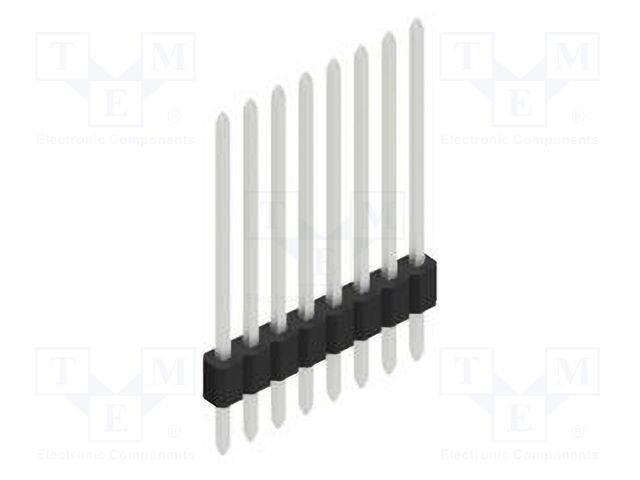 Connector: pin strips; pin header; male; PIN: 8; 1.27mm; THT; 1x8