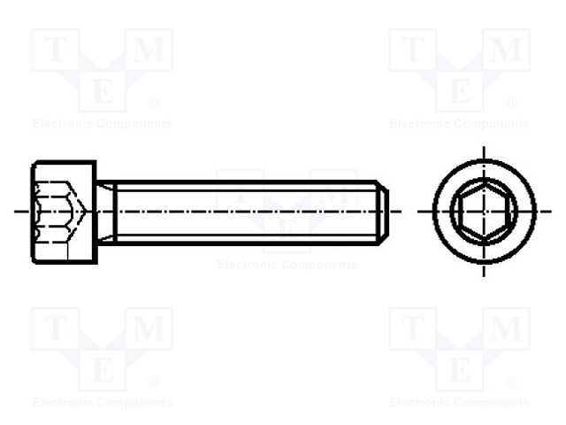 Screw; M4x20; DIN: 912; Head: cheese head; imbus; steel; HEX 3mm