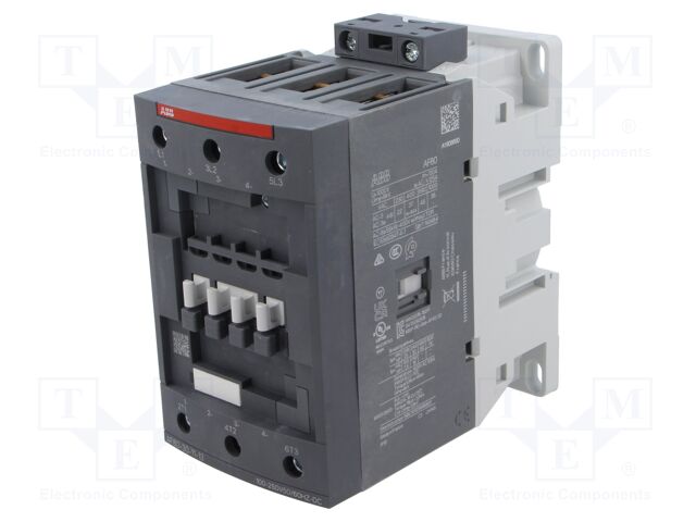 Contactor: 3-pole; NO x3; Auxiliary contacts: NC + NO; 80A; AF