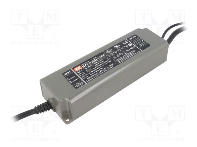 Power supply: switched-mode; LED; 120W; 7.2÷12VDC; 10A; 90÷305VAC