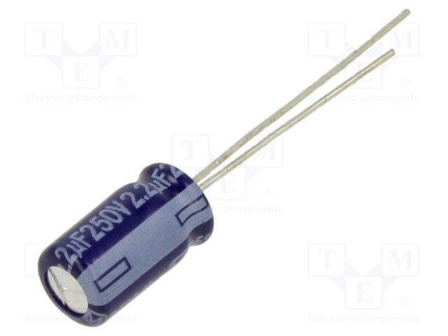 Electrolytic Capacitor, 2.2 µF, 250 V, M Series, ± 20%, Radial Leaded, 2000 hours @ 85°C