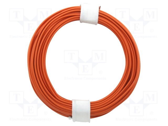 Wire; stranded; Cu; 0.5mm2; orange; PVC; 60V; 10m; Class: 5