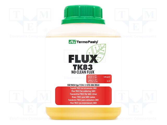 Flux: rosin based; No Clean; liquid; bottle; 0.5l