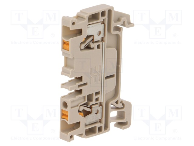 Splice terminal: rail; 2.5mm2; ways: 1; terminals: 2; beige; wemid