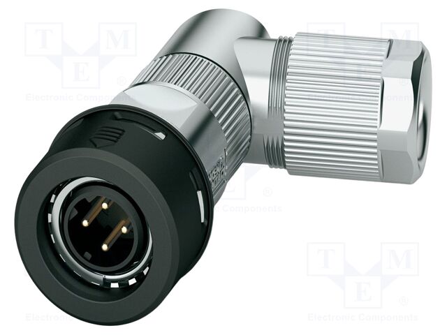 Connector: M12; plug; PIN: 4; 48V; angled; IP65; crimped; D code; 4A