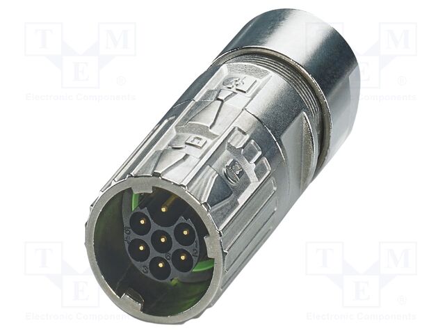 Connector: M17; plug; M17 PRO; PIN: 7; 630V; 14A; IP67; 6+PE; crimped