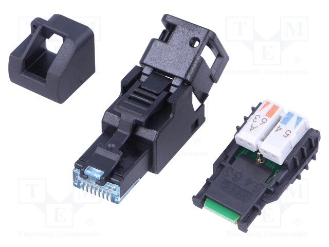 Plug; RJ45; PIN: 8; Cat: 6a; with protective cap,unshielded