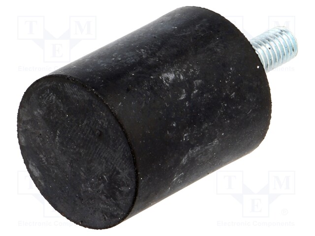 Vibroisolation foot; Ø: 25mm; H: 30mm; Shore hardness: 55±5; 509N