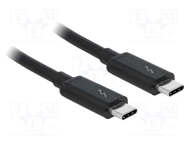 Cable; bidirectional,Thunderbolt 3; USB C plug,both sides; 0.5m
