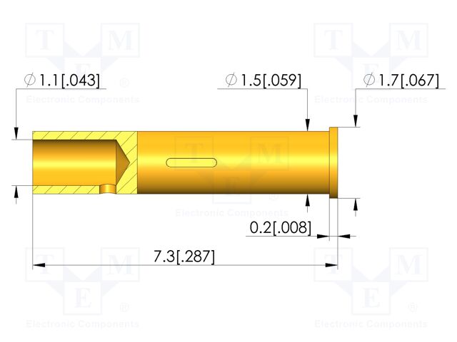Test probe socket; gold-plated; KS-967; 2.5mm; test needles