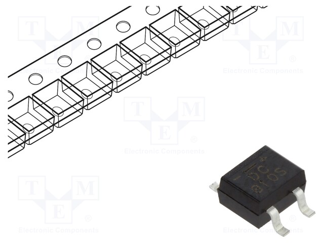 Bridge rectifier: single-phase; 1kV; If: 0.5A; Ifsm: 30A; DB-1MS