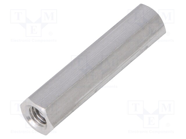 Screwed spacer sleeve; Int.thread: M5; 35mm; hexagonal; aluminium
