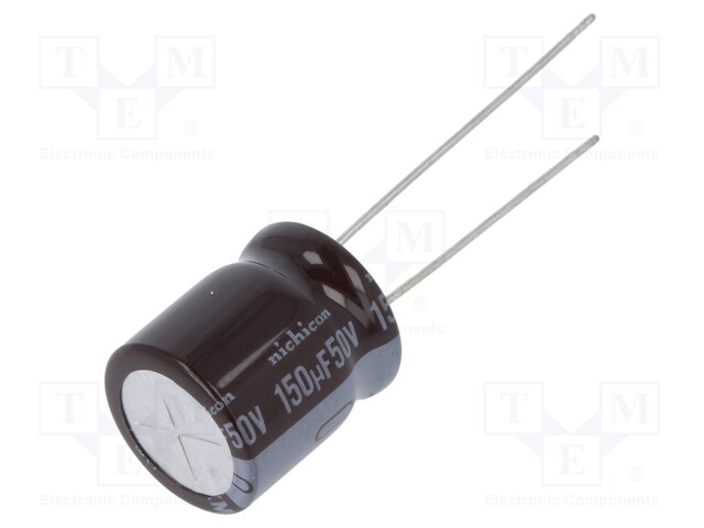 Capacitor: electrolytic; low impedance; THT; 150uF; 50VDC; ±20%