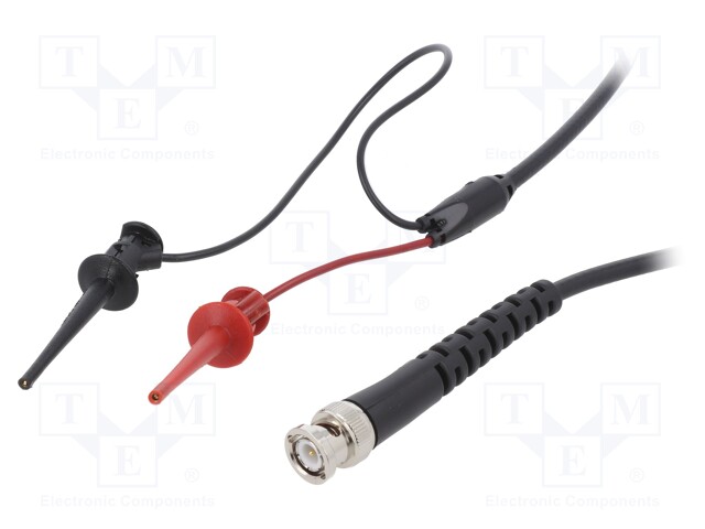 Test lead; 5A; BNC male plug- 2x aligator clip-on probe