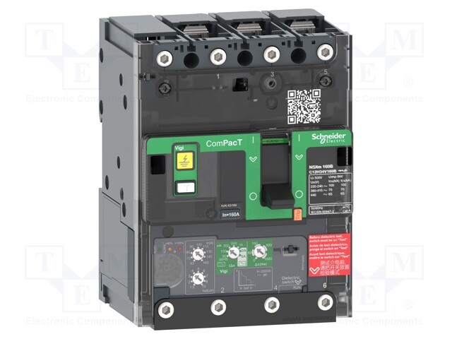 Power breaker; Inom: 25A; IP40; -25÷70°C; Short circuit cap: 70kA