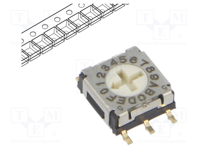 Encoding switch; DEC/BCD; Pos: 16; SMT; Rcont max: 200mΩ; 5.1Ncm