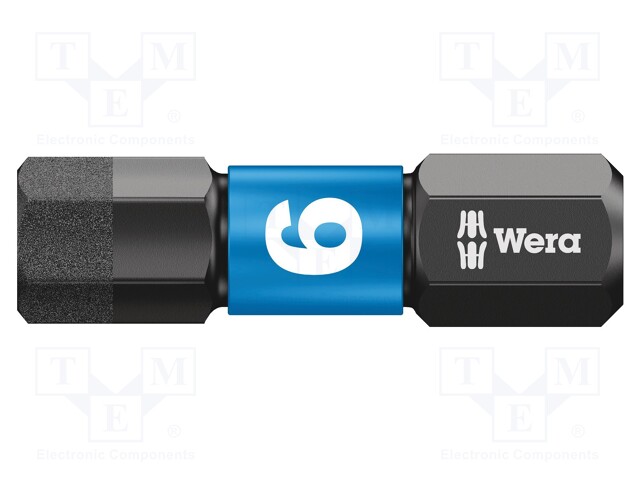 Screwdriver bit; Allen hex key; HEX 6mm; Overall len: 25mm