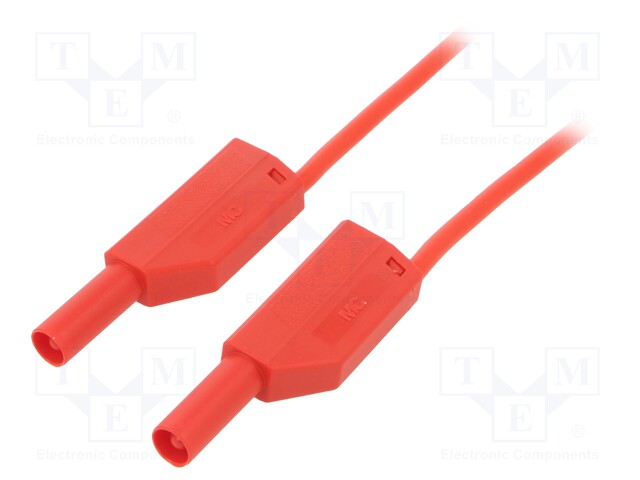 Test lead; 32A; 4mm banana plug-4mm banana plug; Len: 1.5m; red