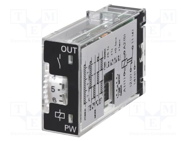 Timer; 0,1s÷10min; SPDT; 250VAC/3A; 12VDC; H3RN; socket; -10÷55°C