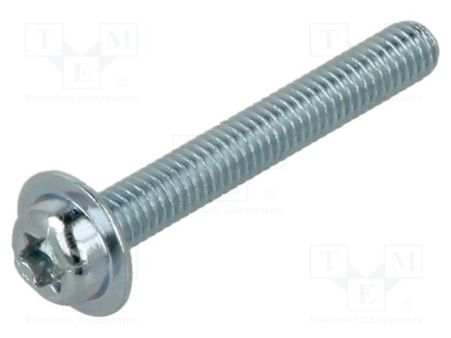 Screw; with flange; M4x30; Head: button; Torx®; TX20; steel; zinc