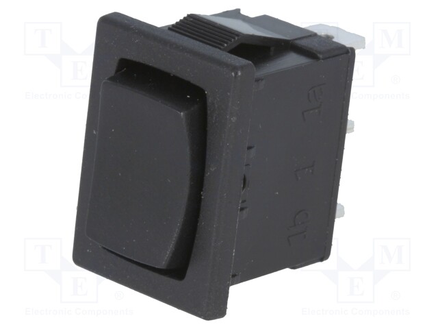 ROCKER; SP3T; Pos: 3; (ON)-OFF-(ON); black; none; Body: black