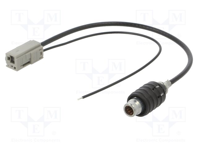 Cable; GT13 socket,HC97 plug; black; straight; 0.2m