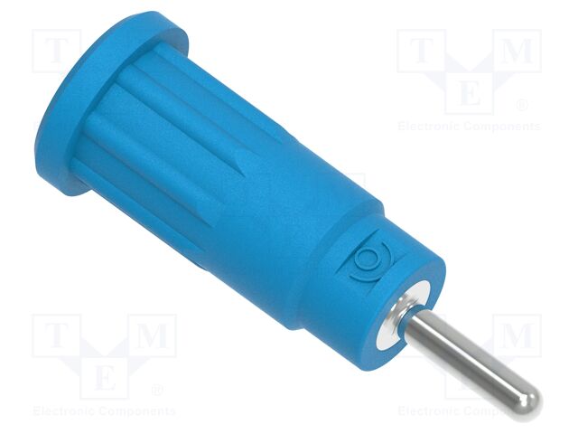 Connector: 2mm banana; socket; blue; plug pin 2mmx9mm; insulated