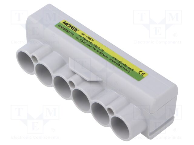 Splice terminal: distribution block; SLT50; 1kV; PIN: 6; ways: 1