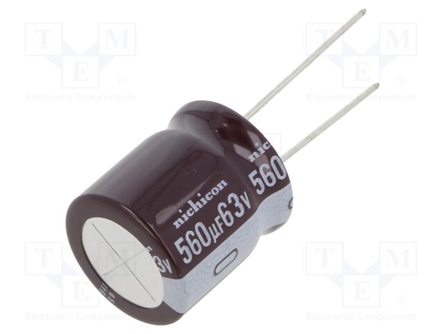 Capacitor: electrolytic; low impedance; THT; 560uF; 63VDC; ±20%
