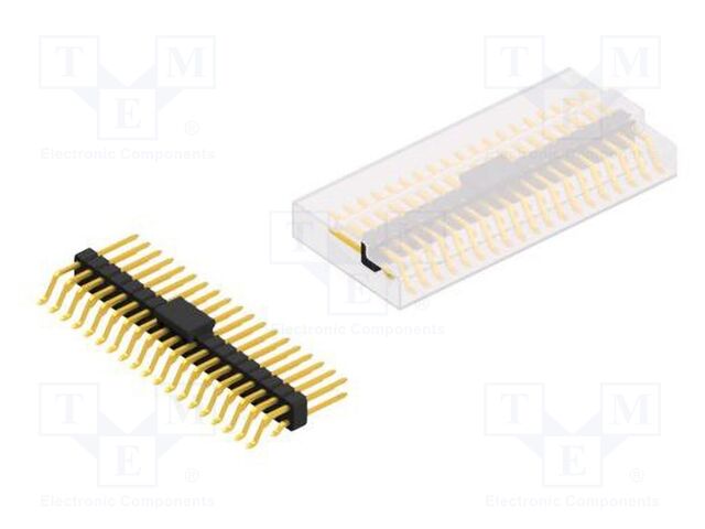 Connector: pin strips; pin header; male; PIN: 38; 2.54mm; SMT; 2x19