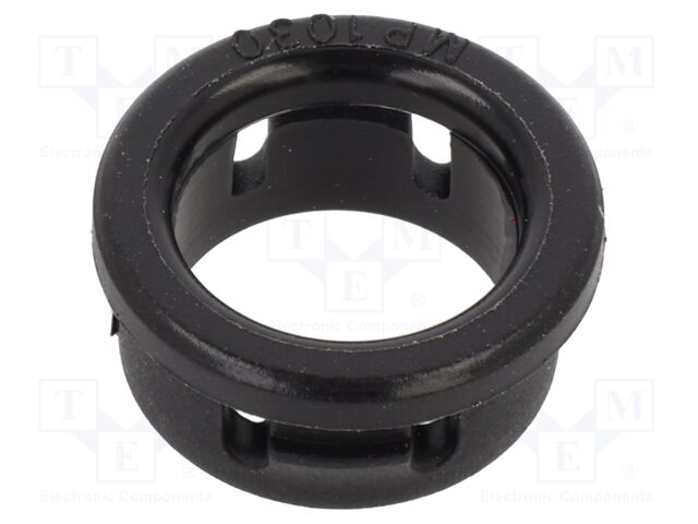 Grommet; Ømount.hole: 12.7mm; Øhole: 9.5mm; black; UL94V-2; H: 6.4mm