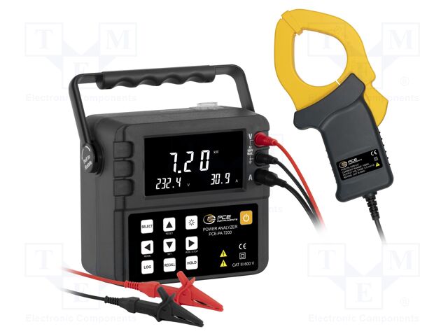 Meter: power quality analyser; LCD 4,7"; VAC: 0÷600V; 10÷1000A