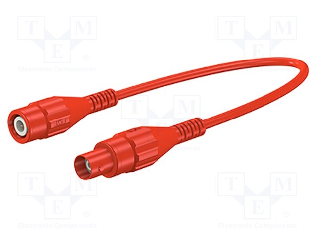 Test lead; BNC male plug-BNC female plug; Len: 2m; red; Z: 50Ω