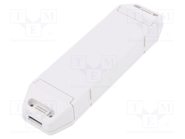 Enclosure: for power supplies; X: 44mm; Y: 163mm; Z: 24mm; ABS; grey