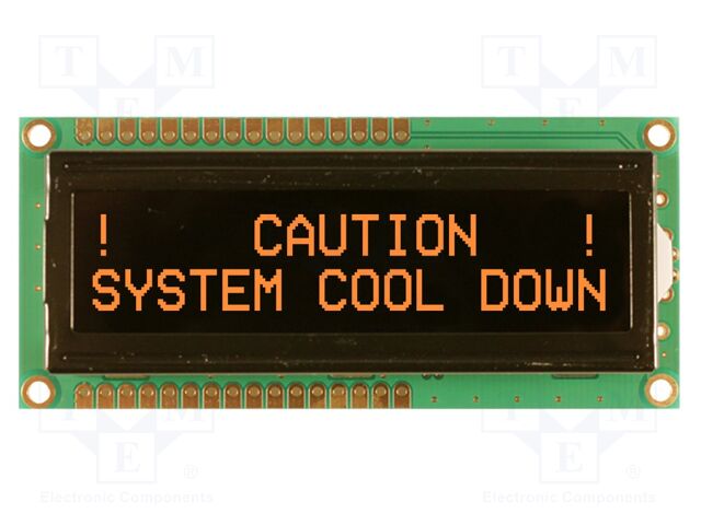 Display: LCD; FSTN Negative; 16x2; black; 80x36mm; LED; 5V