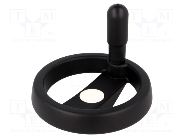 Knob; with handle; H: 44mm; Ømount.hole: 12mm; black; 0÷80°C