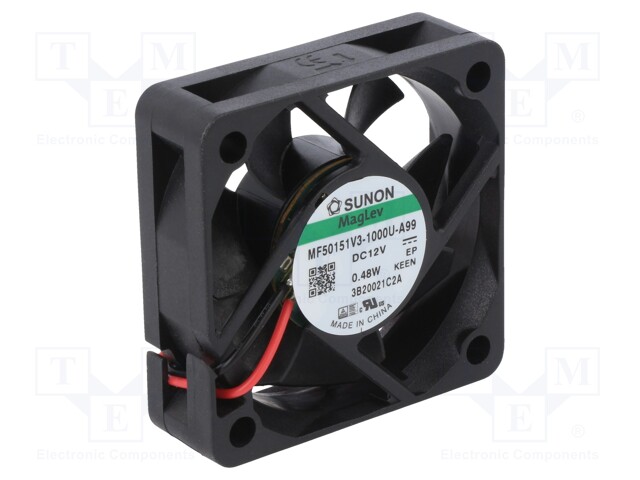 Fan: DC; axial; 12VDC; 50x50x15mm; 17.32m3/h; 20.1dBA; Vapo; 3800rpm
