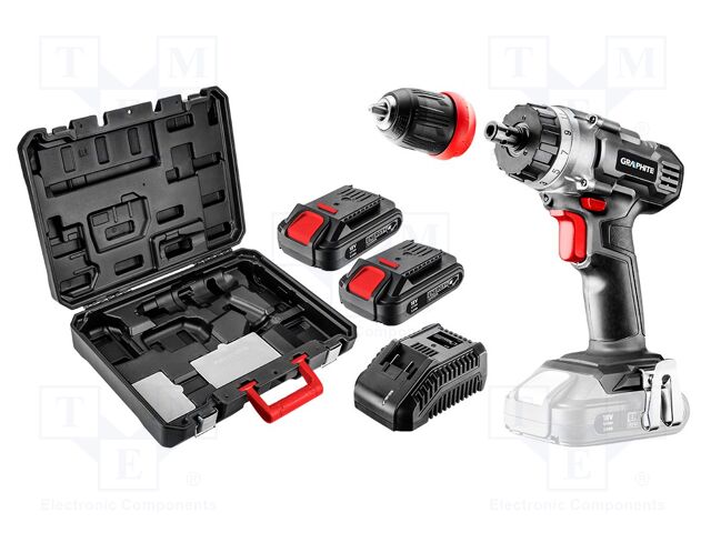 Drill/driver; battery; drilling,screwdriving; 0.8÷10mm; 18VDC