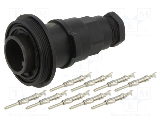 Connector: circular; plug; male; PIN: 9; 5A; 150V; with contacts