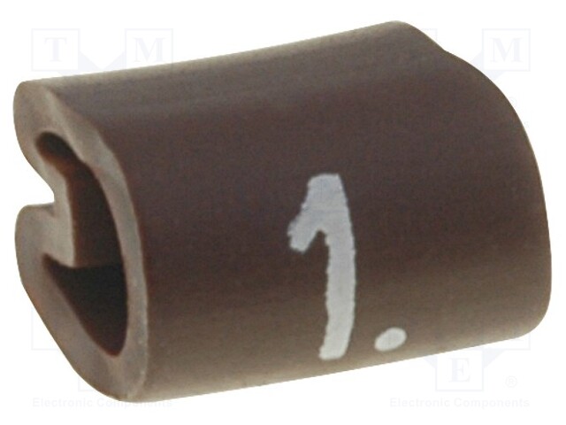 Markers; Marking: 1; 3.4÷5.7mm; PVC; brown; -45÷70°C; leaded