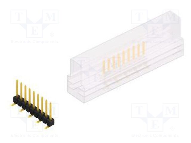 Connector: pin strips; pin header; male; PIN: 9; 2.54mm; SMT; 1x9