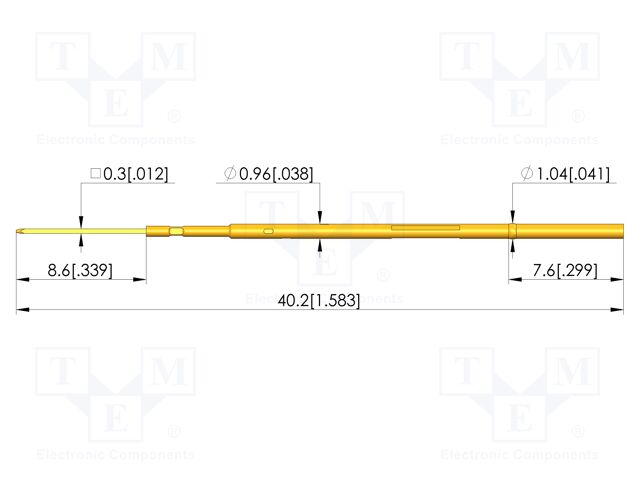 Test probe socket; gold-plated; KS-550; Flange height: 7.6mm