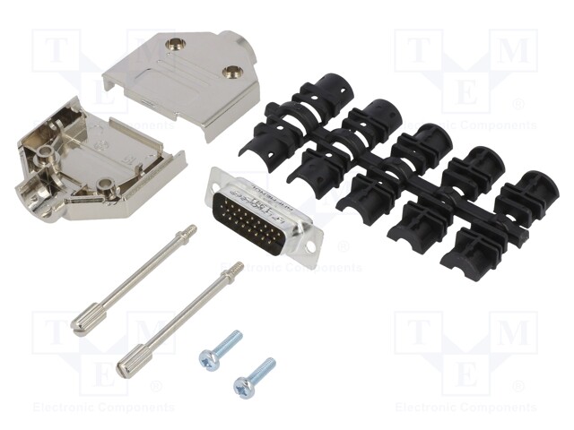 D-Sub HD; PIN: 26; male; shielded,metalized; straight; soldering