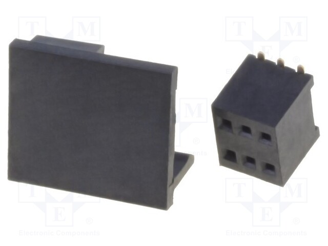 Socket; pin strips; female; PIN: 6; straight; 1.27mm; SMT; 2x3