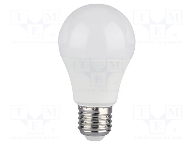 LED lamp; white warm; E27; 220÷240VAC; 806lm; P: 8.5W; 200°; 3000K
