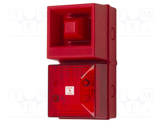 Signaller: lighting-sound; 115VAC; siren,flashing light; LED; red