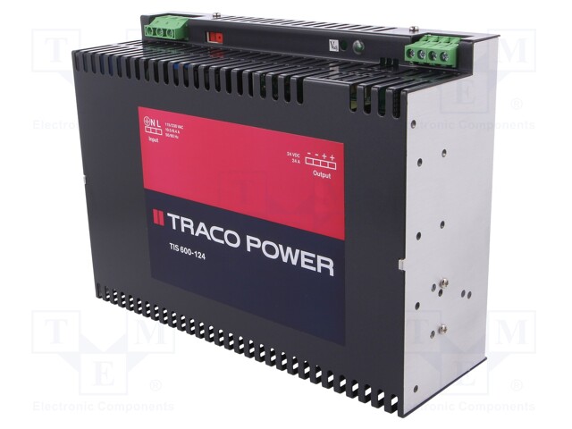 Power supply: switched-mode; for DIN rail; 600W; 24VDC; 24A; IP20