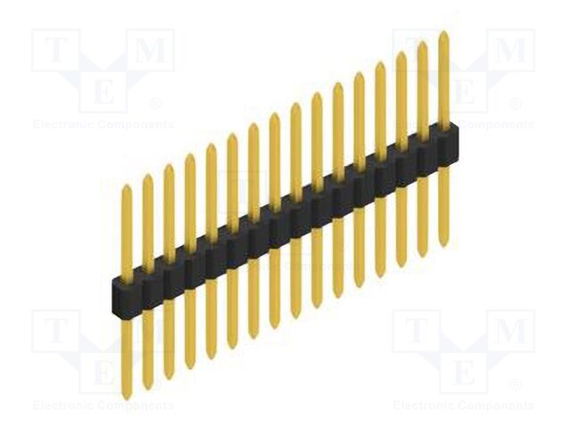 Connector: pin strips; pin header; male; PIN: 16; 1.27mm; THT; 1x16