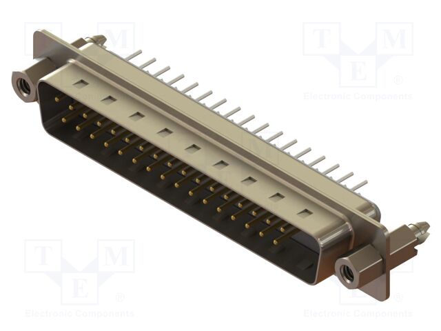 Connector: D-Sub; PIN: 37; socket; male; angled; THT; MHDD